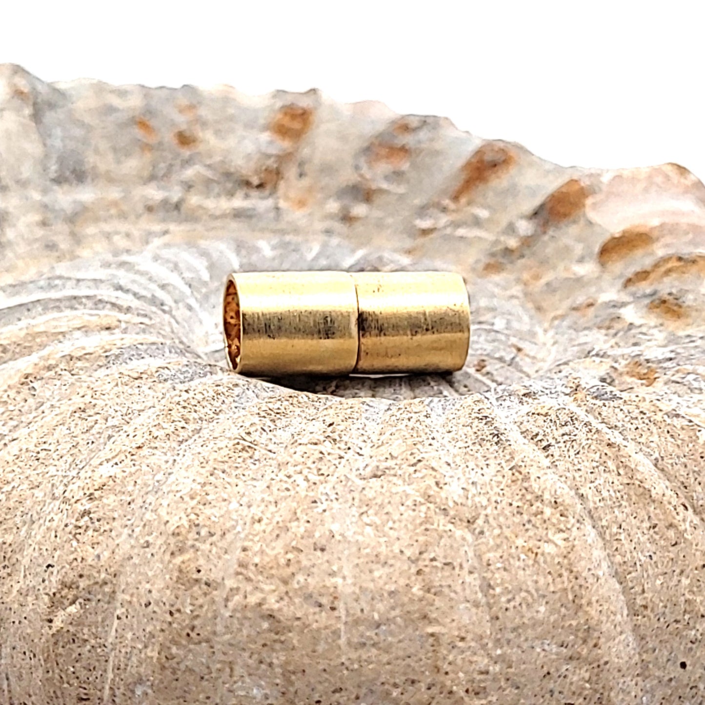 Magnetschließe Zylinder "Multi-Row " 8 mm, Silber vergoldet matt