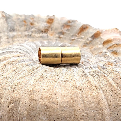 Magnetschließe Zylinder "Multi-Row " 8 mm, Silber vergoldet matt