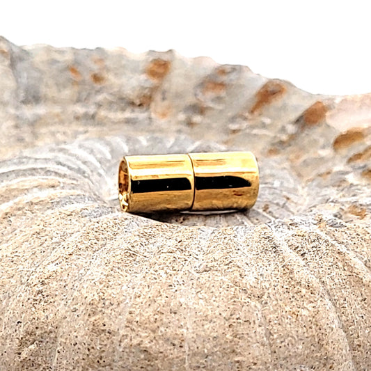 Magnetschließe Zylinder "Multi-Row " 8 mm, Silber vergoldet