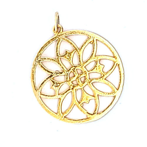 Mandala Anhänger groß, silber vergoldet  - 2