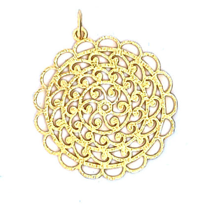 Mandala Anhänger groß, silber vergoldet  - 2