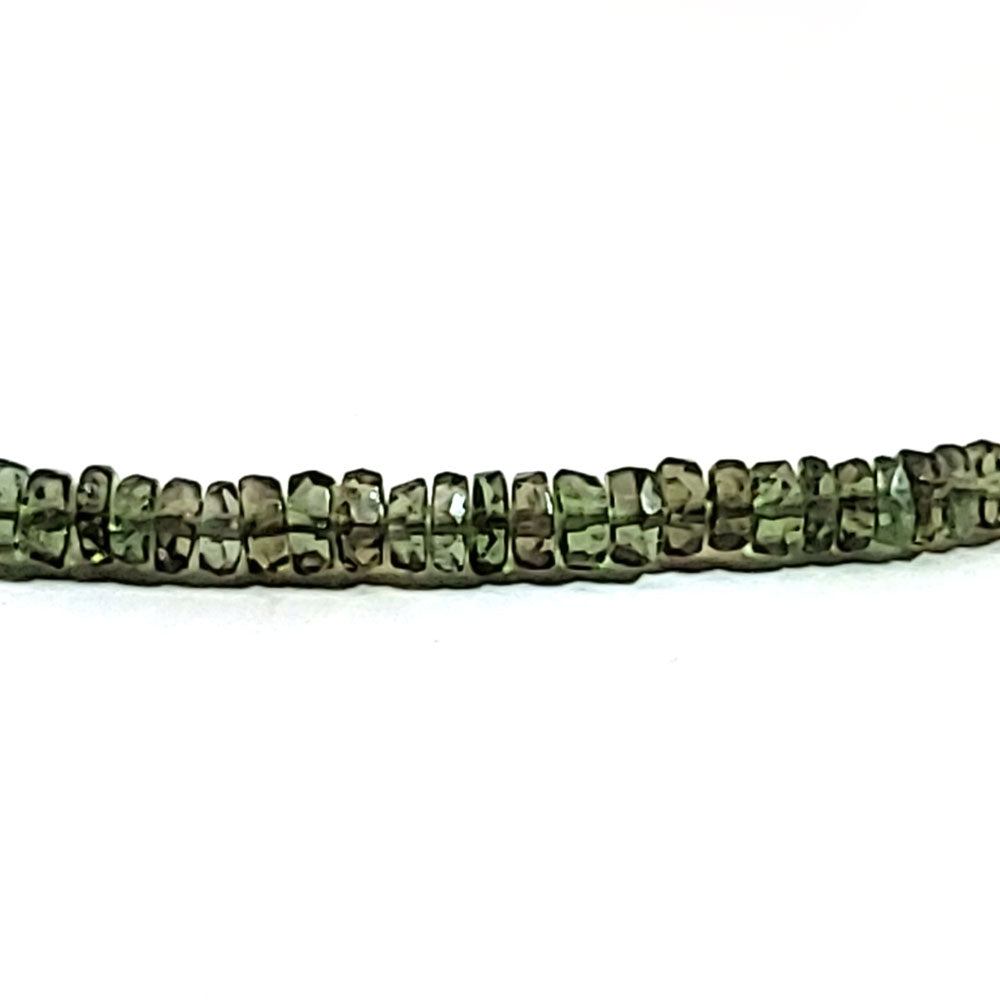 Moldavit Button Kette 4 mm facettiert