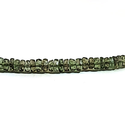 Moldavit Button Kette 4 mm facettiert