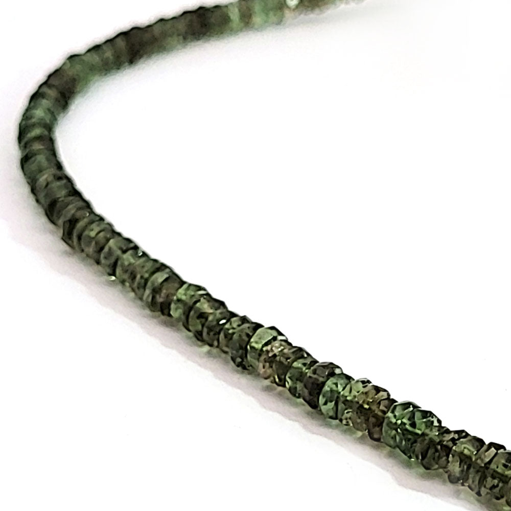 Moldavit Button Kette 4 mm facettiert