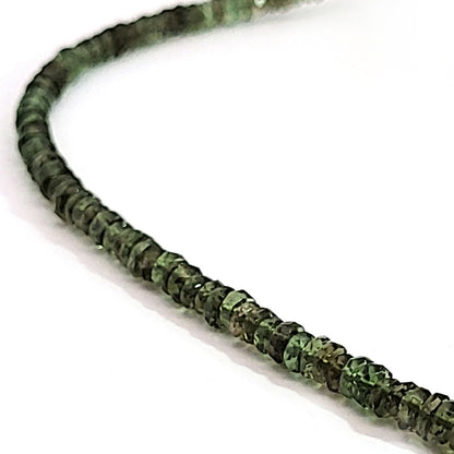 Moldavit Button Kette 4 mm facettiert