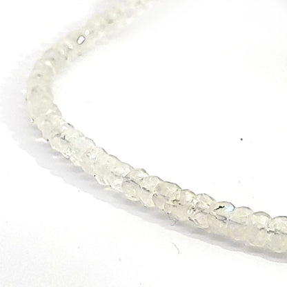 Mondstein Kette Button 5 mm facettiert