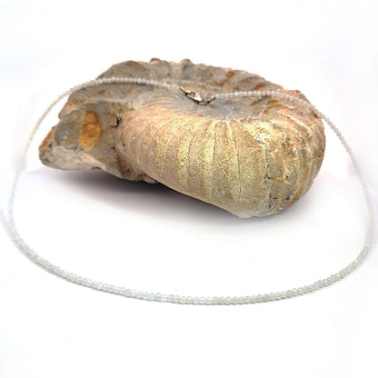 Moonstone bead necklace 2.5 mm faceted