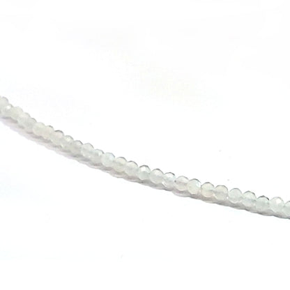 Moonstone bead necklace 2.5 mm faceted