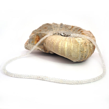 Mondstein Kette Button 5 mm facettiert