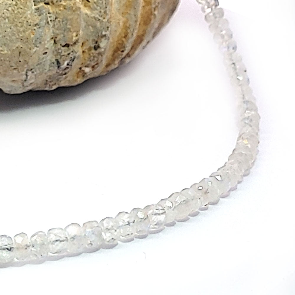 Mondstein Kette Button 5 mm facettiert