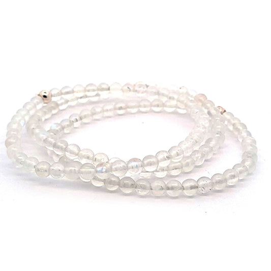 Mondstein weiß Kugel-Armband 5 mm 