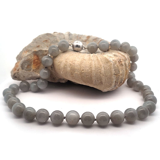 Mondstein grau Kugelkette