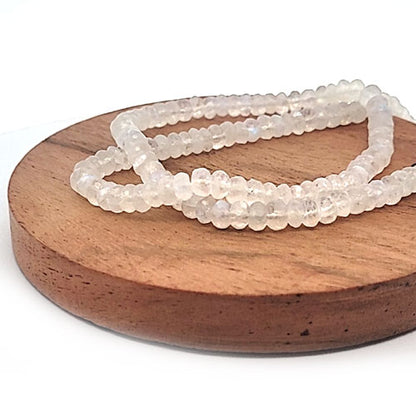 Moonstone, button strand 6 mm faceted