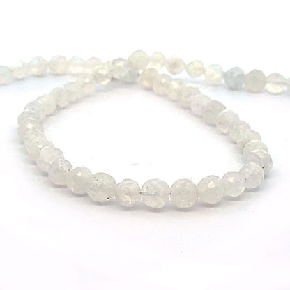 Moonstone, 6.5 mm faceted bead strand