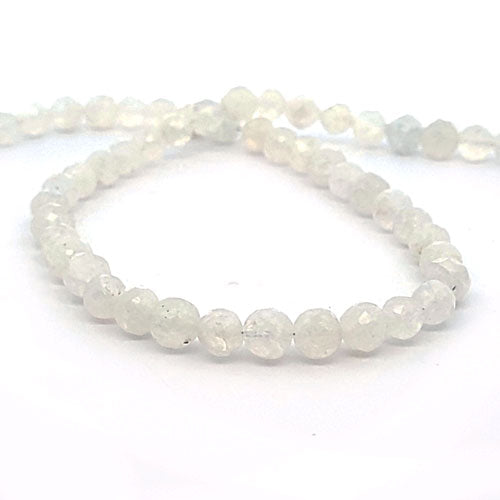 Moonstone, 6.5 mm faceted bead strand