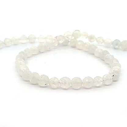 Moonstone, 6.5 mm faceted bead strand