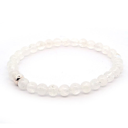 Mondstein weiß Armband 6 mm 