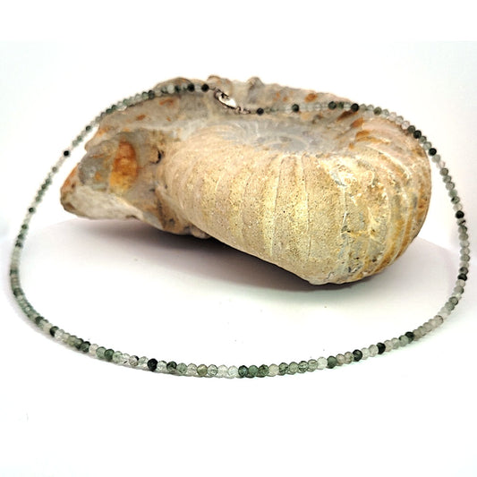 Moosachat Kugelkette 3 mm facettiert