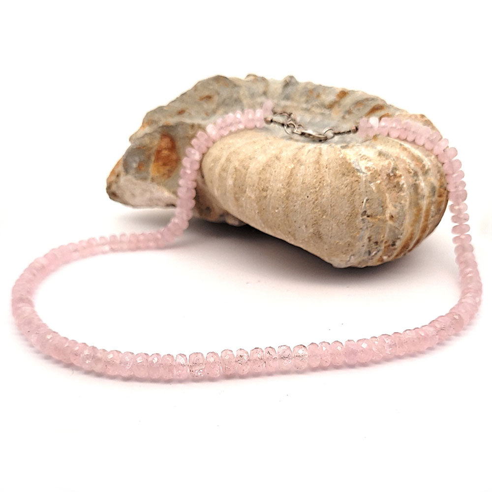 Morganit Kette Button 7 mm facettiert