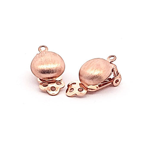 Ohrclipspatent 10 mm, Silber rosé vergoldet satiniert  - 2