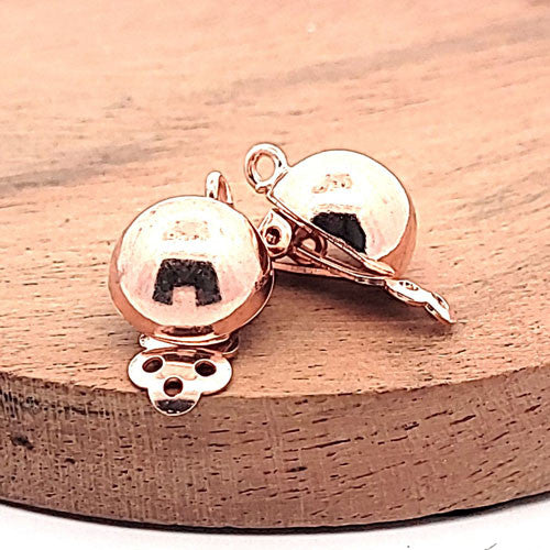 Ohrclipspatent 12 mm, Silber rosé vergoldet  - 3