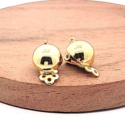 Ohrclipspatent 12 mm, Silber vergoldet  - 3