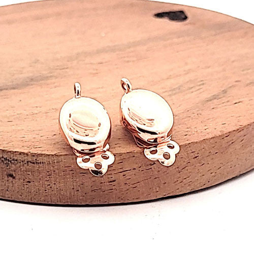 Ohrclipspatent Oval, Silber rosé vergoldet  - 4