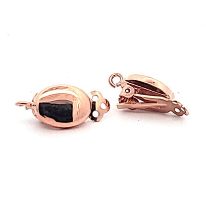 Ohrclipspatent Oval, Silber rosé vergoldet  - 2