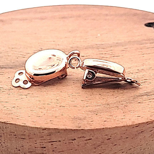 Ohrclipspatent Oval, Silber rosé vergoldet  - 3