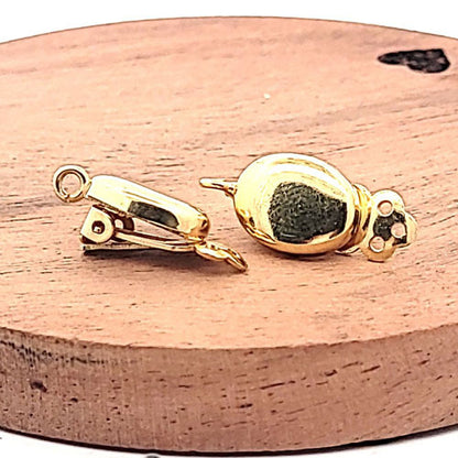 Ohrclipspatent Oval, Silber vergoldet - 2