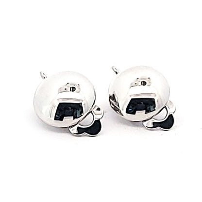 Ohrclipspatent rund 12 mm, Silber rhodiniert Steindesign - 2