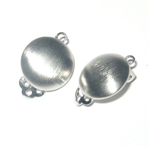 Ohrclipspatent rund 14 mm, Silber rhodiniert matt Steindesign - 3