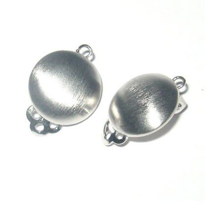 Ohrclipspatent rund 14 mm, Silber rhodiniert matt Steindesign - 3