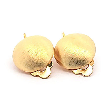 Ohrclipspatent rund 16 mm, Silber vergoldet matt Steindesign - 1