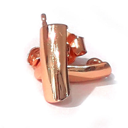 Orecchini a bottone con fiocco in vernice 11 mm, argento