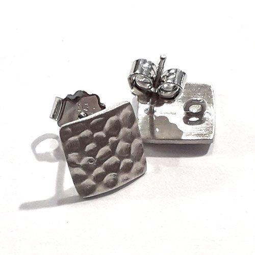 Ohrstecker-Patent quadratisch, Silber