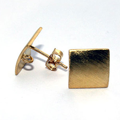 Ohrstecker-Patent quadratisch, Silber