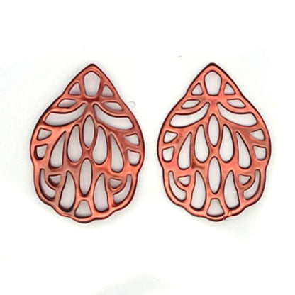 Ohrpendler Perlmutt Blatt klein, braun  - 1