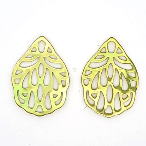 Ohrpendler Perlmutt Blatt klein, hellgrün  - 2