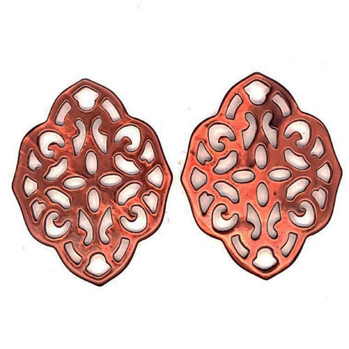 Ohrpendler Perlmutt Ornamental, braun  - 5