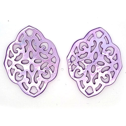 Ohrpendler Perlmutt Ornamental, lila  - 1