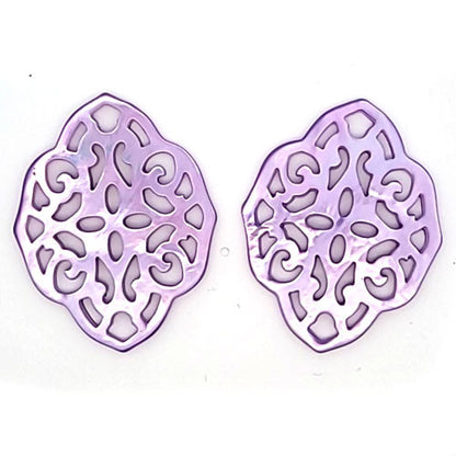 Ohrpendler Perlmutt Ornamental, lila  - 1