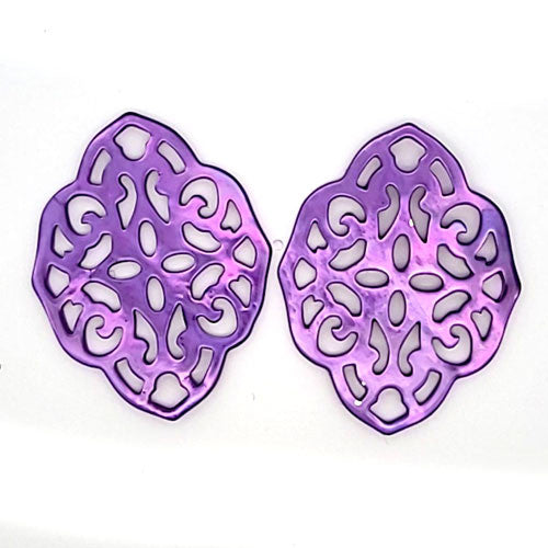 Ohrpendler Perlmutt Ornamental, violett  - 2