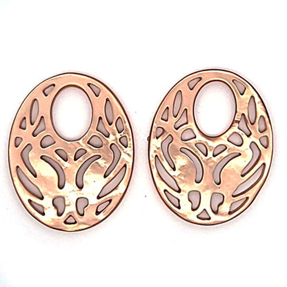 Ohrpendler Perlmutt Oval, beige  - 2