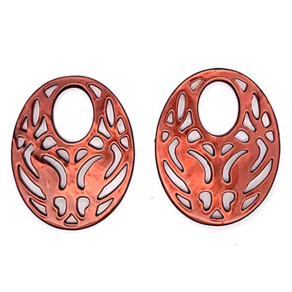 Ohrpendler Perlmutt Oval, braun  - 2