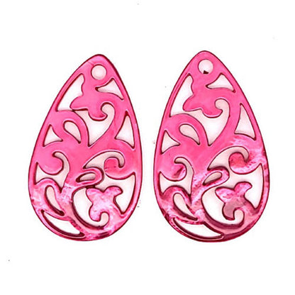 Ohrpendler Perlmutt Tropfen, pink  - 2