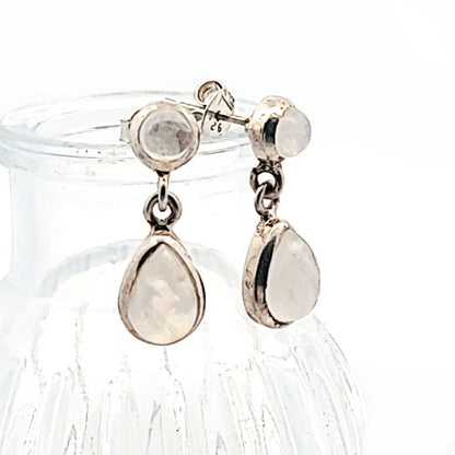 Moonstone earrings in silver