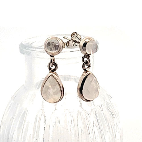 Moonstone earrings in silver