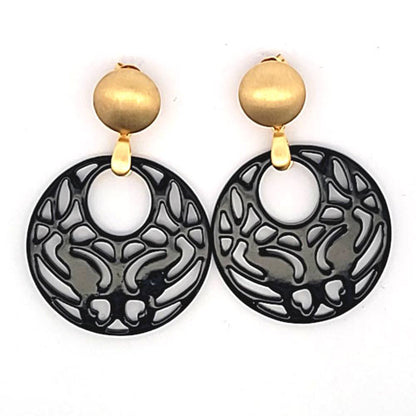 Ohrringe Perlmutt schwarz  - 1