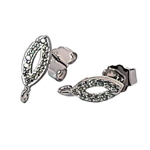 Ohrstecker Cannes mit Zirkonia, silber rhodiniert  - 1